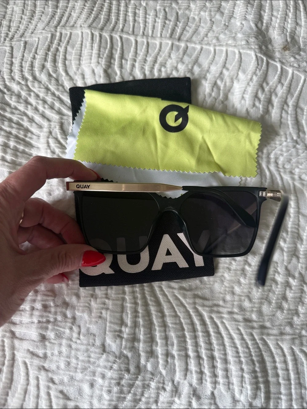 Quay Australia Black Oversized Square Sunglasses